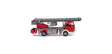 1973-1980  Mercedes-Benz 1619 Metz DLK 23-12 Ladder Truck - Assembled -- Fire Department (red, silver, white, German Lettering)