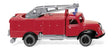 1956-1961 Magirus Fire Truck with Metz Crane - Assembled -- Red, Black, Silver