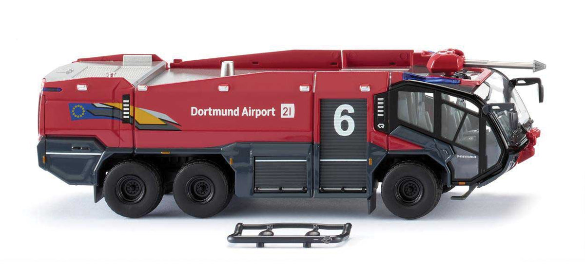 Rosenbauer FLF Panther 6x6 Fire Truck - Assembed -- Dortmund, Germany, Airport (red, black, blue, German Lettering)