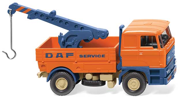 1973-1986 DAF 3300 Tow Truck - Assembled -- DAF Service (orange, blue, German Lettering)