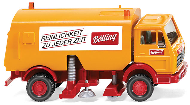 1973 Mercedes-Benz Street Sweeper - Assembled -- Bolling (Chrome yellow, red; German Lettering)