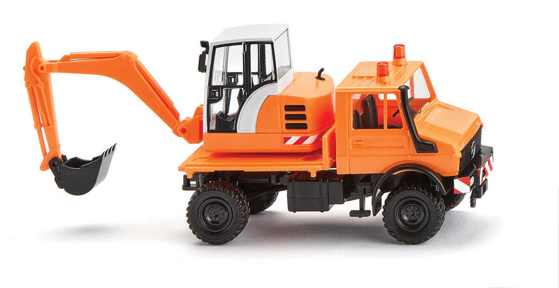 1975-1993 Unimog U 1850 With Loading Crane -- Municipal (orange, black)