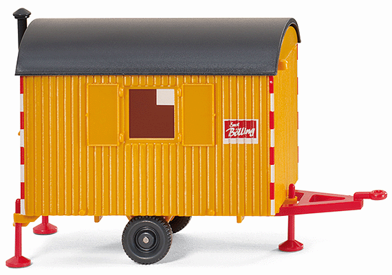 Construction Site Office Trailer - Assembled -- Yellow, Black, Red