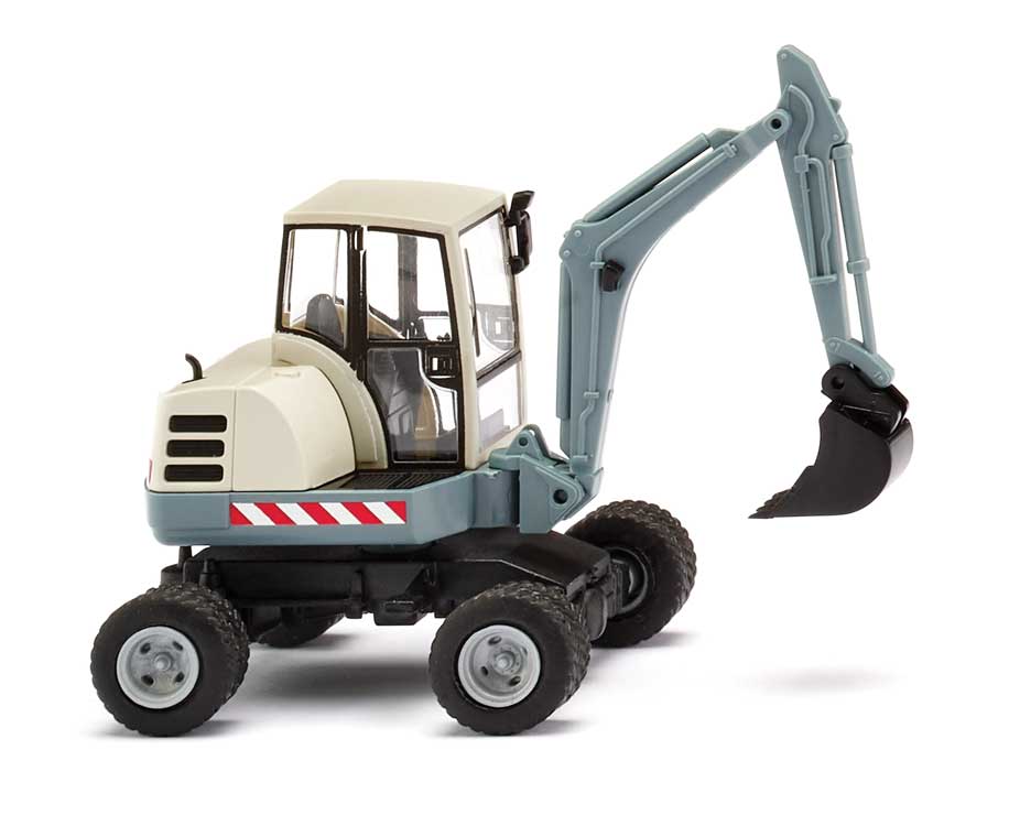 Schaeff HR 18 Wheel Mini-Excavator with Shovel - Assembled -- Light Blue, White