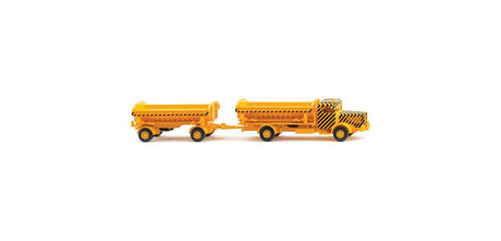 1950-1956 Bussing 8000 Dump Truck with Trailer - Assembled -- Yellow, Black