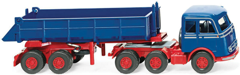1958 Mercedes-Benz LPS 333 with Dump Trailer - Assembled -- Gentian Blue, Red