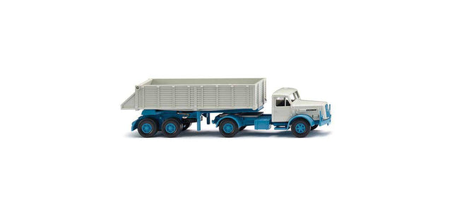 1955-1961 Henschel HS 140 Tractor with Dump Trailer - Assembled -- Gray, Blue