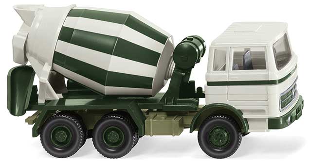 1973 Mercedes-Benz 1620 Concrete Mixer Truck - Assembled -- White, Green