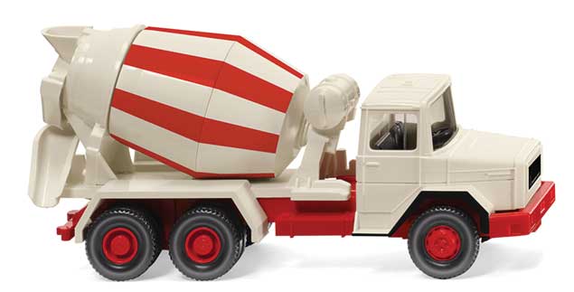 1970-1978 Magirus Deutz Concrete Mixer - Assembled -- Ivory, Red