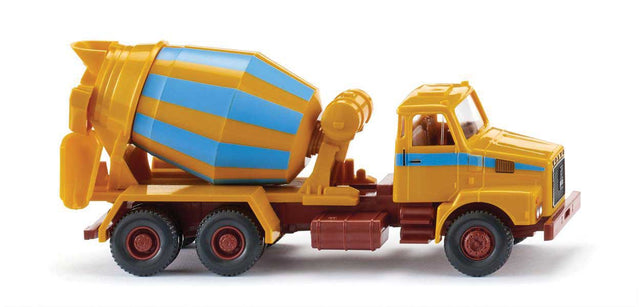 Volvo N10 Concrete Mixer Truck - Assembled -- Yellow, Blue, Red