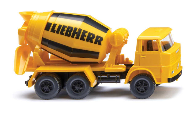 1965-1967 Henschel HS 14/16 Concrete Mixer Truck - Assembled -- Liebherr (yellow, black, German Lettering)