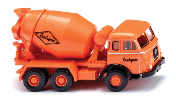1955-1961 Henschel Concrete Mixer Truck - Assembled -- Readymix (orange, black)