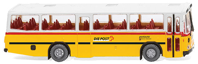 1979 Saurer IV-HU Bus - Assembled -- Swiss Post Office (yellow, white, red, German Lettering)