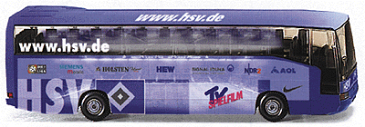 European Buses - Mercedes O 404 RHD -- Long-Distance Tour Style HSV Reiseburo (German Travel Agency)