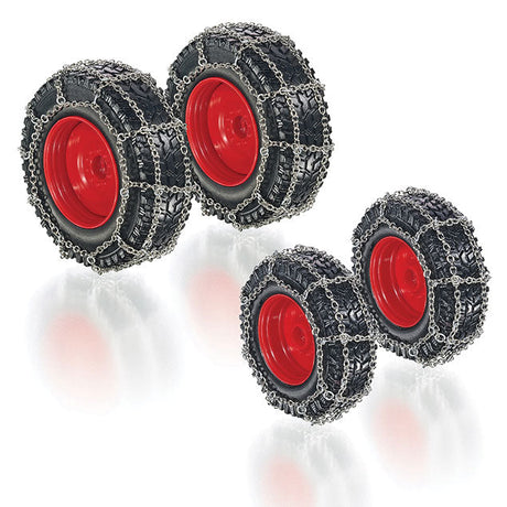 Tire w/Snow Chain Set for Fendt 828 Vario Farm Tractor - Assembled