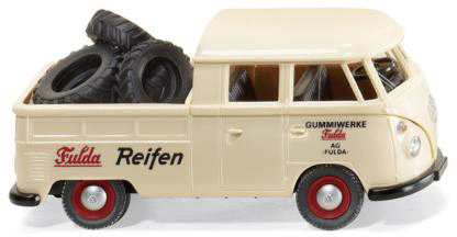 Volkswagen T1 Sedan Cab Pickup Truck w/Tire Load -- Fulda Reifen (cream)