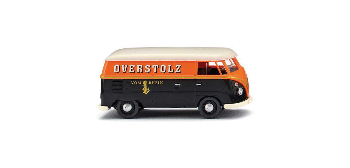 1963 Volkswagen T1 Cargo Van - Assembled -- Overstolz (black, orange, white, German Lettering)