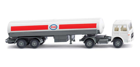 1967-1972 MAN Tractor with Tank Trailer - Assembled -- Esso (white, red, blue, German Lettering)