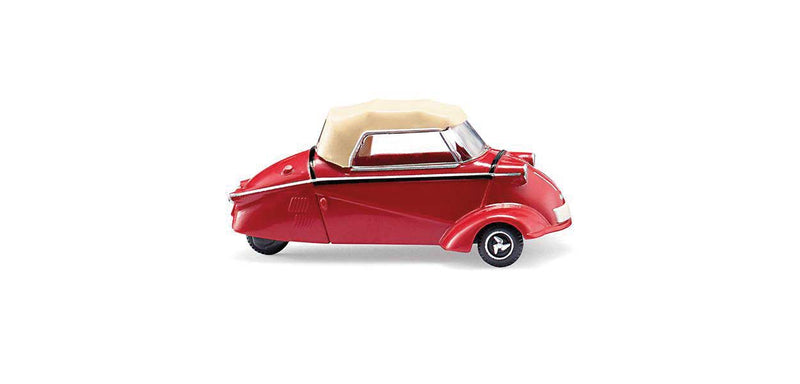 1956-1964 Messerschmitt Kabinroller KR 201 3-Wheeler Convertible - Assembled -- Top Up (red, yellow)