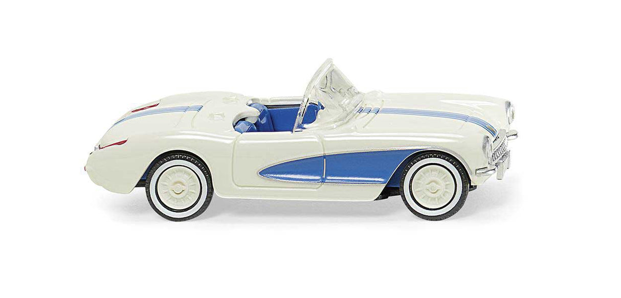 1953-1956 Chevrolet Corvette Convertible - Assembled -- Pearl White, Blue