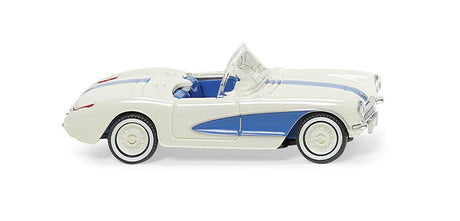 1953-1956 Chevrolet Corvette Convertible - Assembled -- Pearl White, Blue