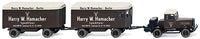 Hanomag ST 100 Tractor w/2 Furniture Box Trailers - Assembled -- Harry W. Hammacher (brown, white, German Lettering)