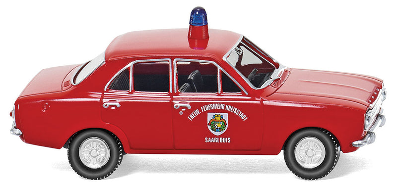 1968 Ford Escort Sedan (European Version) - Assembled -- Saarlouis Fire (red, German Lettering)