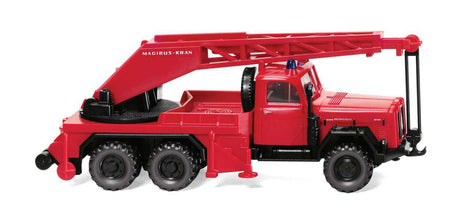 1957-1971 Magirus Uranus KW 15 Fire Crane Truck - Assembled -- Fire Department (red, black, German Lettering)