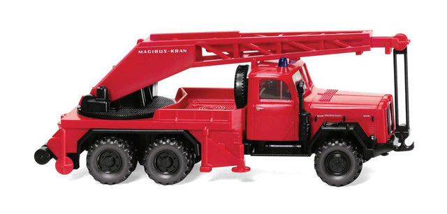 1957-1971 Magirus Uranus KW 15 Fire Crane Truck - Assembled -- Fire Department (red, black, German Lettering)