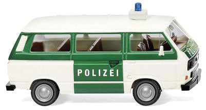 1979 Volkswagen T3 Passenger Van - Assembled -- Police (white, green, German Lettering)