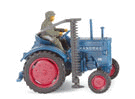 European Farm Machinery - Tractors -- Hanomag R 16 w/Side-Mount Sickle Bar Mower (blue, red)