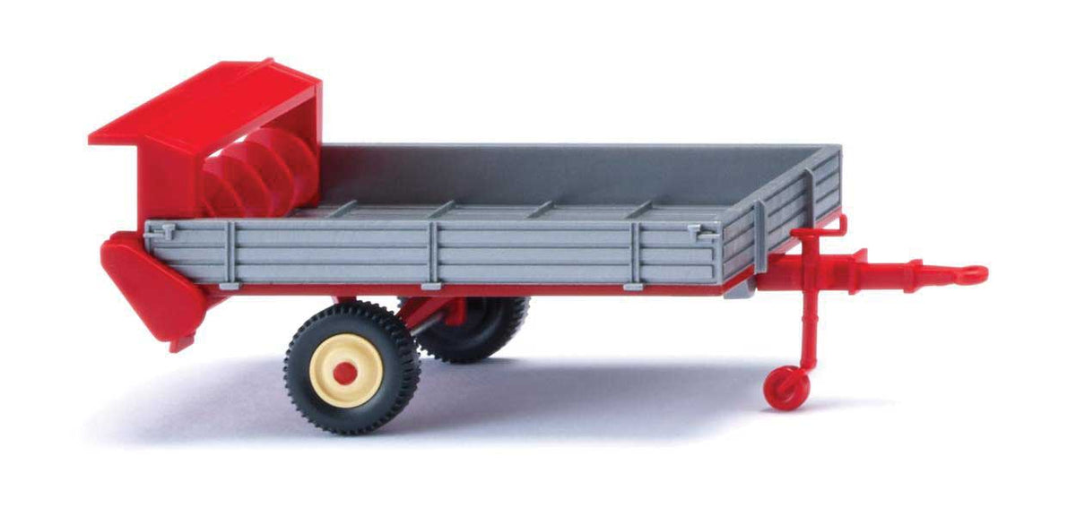 1949-1960 Fortuna Manure Spreader Trailer - Assembled -- Silver, Red