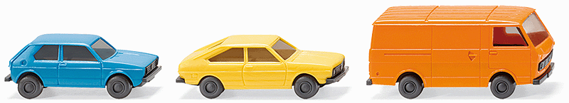Volkswagen Vehicle Set -- 1 Each Golf I Wagon, Passat Fastback Station Wagon & LT Van