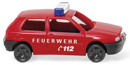 Volkswagen Golf III - Assembled -- Fire Department (red, German Lettering)
