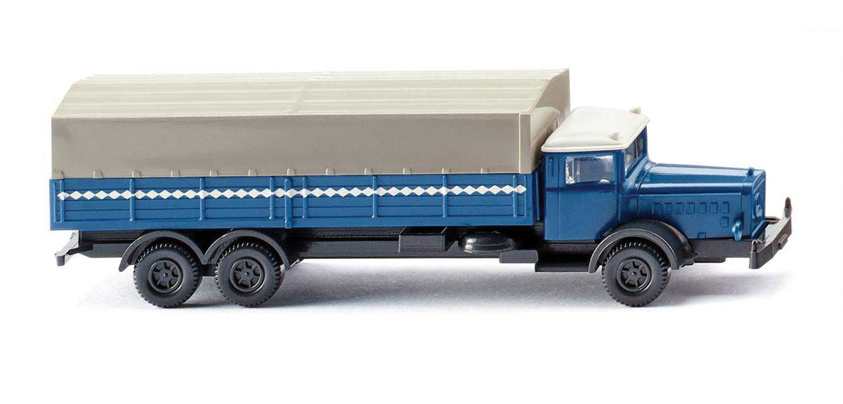 1935-1938 Mercedes-Benz L 10000 Low-Side Truck with Cover - Assembed -- Blue, White