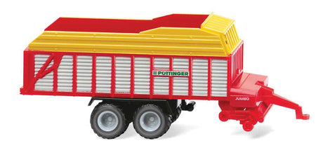 Pottinger Jumbo Jet Hay Wagon - Assembled -- Silver, Red, Yellow-2