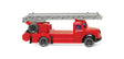 Magirus Fire Aerial Ladder Truck - Assembled -- Ulm, Germany, Fire Department (red, black, German Lettering)