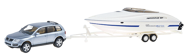 European Automobiles - Volkswagen Touareg 4-Door -- w/Speedboat & Trailer; Volkswagen Marine "Performance"