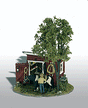 Mini-Scene(TM) Unpainted Metal Kit -- Tack Shed w/Horse