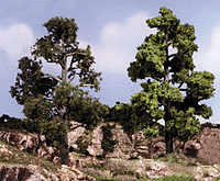 Realistic Trees Kits(TM) - Green Deciduous -- Medium Green - 3 to 7"  7.6 to 17.8cm Tall pkg(6)