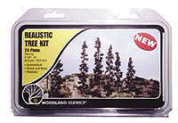 Realistic Trees Kits(TM) - Pines -- Forest Green - 2-1/2 to 6"  6.4 to 15.2cm pkg(24)