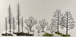 Tree Armatures - Deciduous -- 3/4 to 2"  1.9 to 5.1cm pkg(114)
