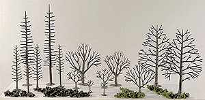 Tree Armatures - Deciduous -- 3/4 to 2"  1.9 to 5.1cm pkg(114)