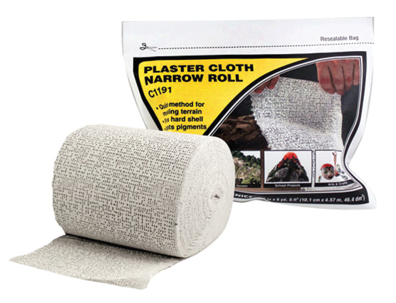 Plaster Cloth -- Narrow Roll - 4" x 15'  5 Sq Ft   10.1cm x 4.6m  464 Sq Cm