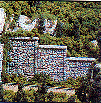 Retaining Walls (Hydrocal Plaster Castings) pkg(3) -- Random Stone