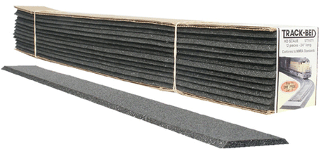 Track-Bed Roadbed Material -- 5mm x 2' pkg(12)