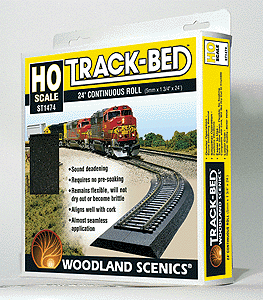 Track-Bed Roadbed Material -- Continuous Roll - 24'  7.3m - HO Scale