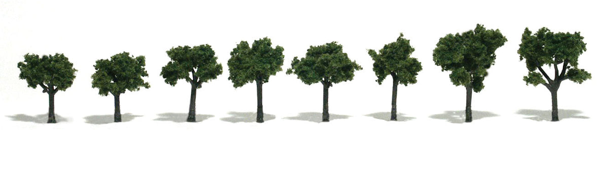 Deciduous Trees - Realistic Trees -- Medium Green 3/4 to 1-1/4"  1.9 to 3.2cm pkg(8)-2