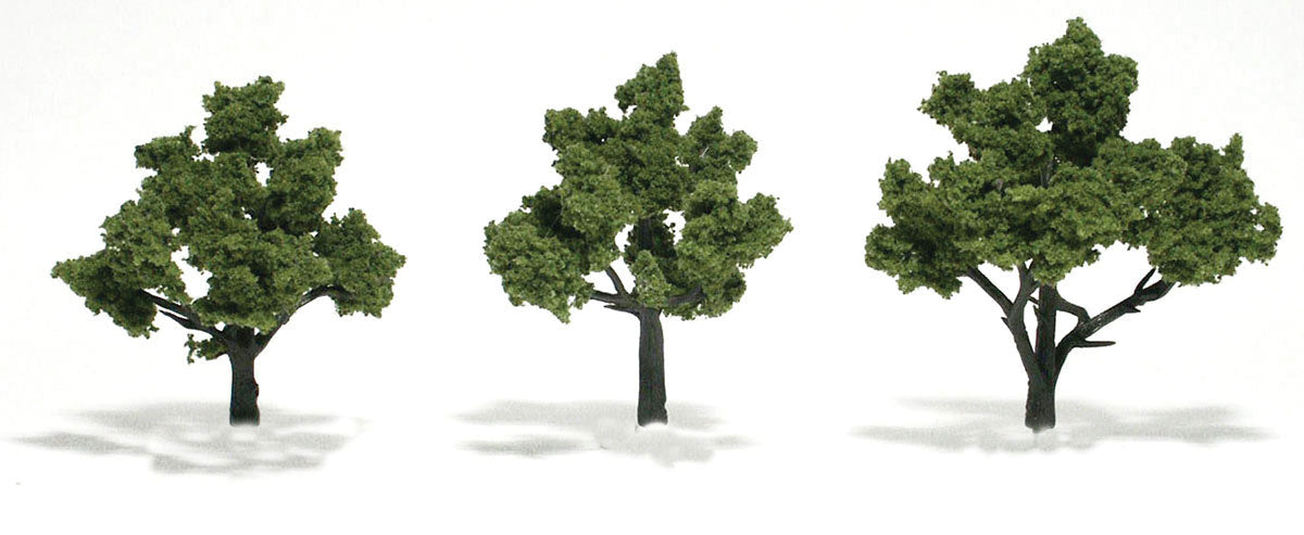 Ready-Made "Realistic Trees" - Deciduous - 3 to 4"  7.6 to 10.2cm pkg(3) -- Light Green