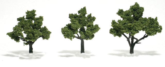 Ready-Made "Realistic Trees" - Deciduous - 3 to 4"  7.6 to 10.2cm pkg(3) -- Light Green